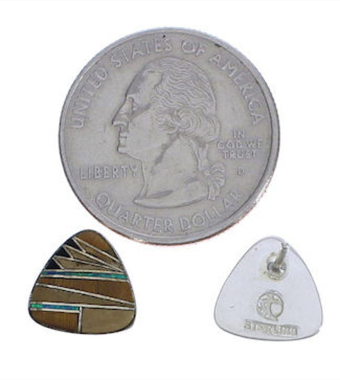 Multicolor Inlay Southwest Post Earrings EX31592